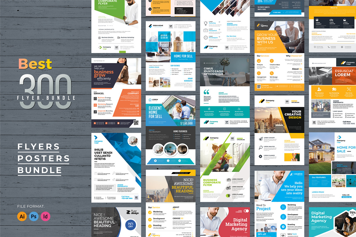 Corporate Business Flyers Bundle, a Flyer Template by evgenystudio (Photo 9 of 27)