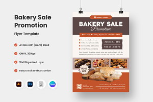 Bakery Sale Promotion Flyer Template, a Flyer Template by twinstd