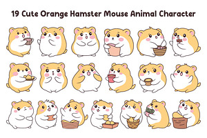 19 Cute Orange Hamster Character, an Animal Illustration by jongcreative