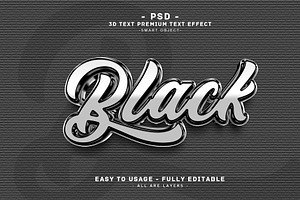 Editable 3D Text Effect: Black, a Layer Style Add-On by Md Jahidul99