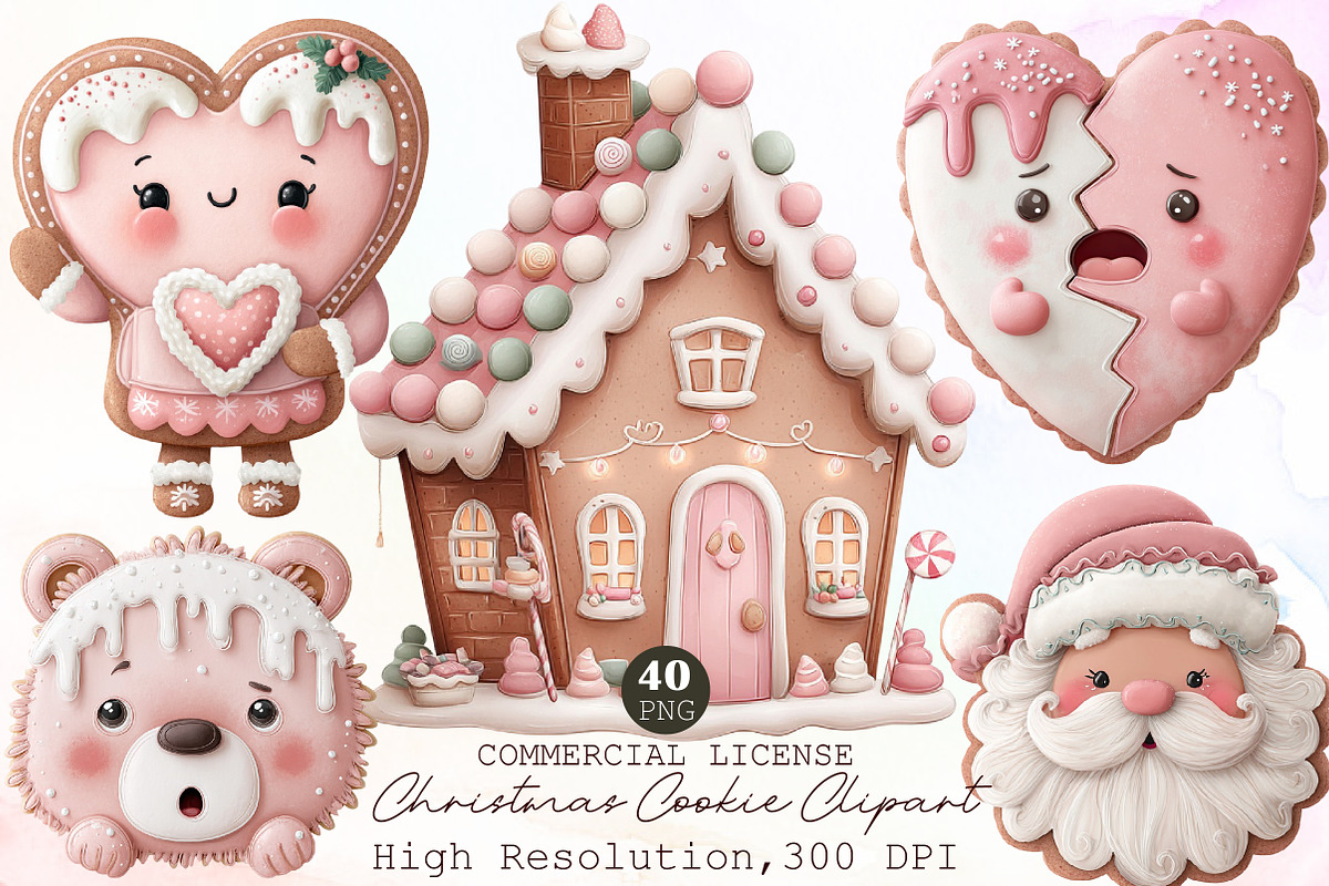Christmas Cookie Clipart Bundle, an Illustration by Sublimation Artist (Photo 1 of 6)