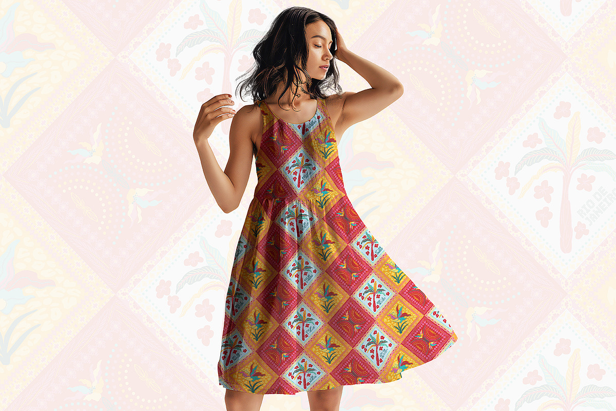 Patchwork Tropical Floral Pattern, a Pattern Graphic by StudioGlouna (Photo 4 of 9)