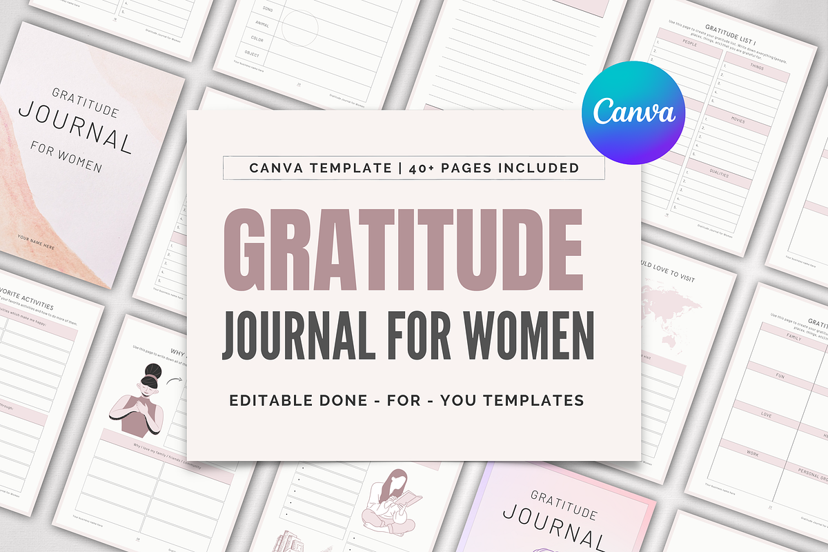 Gratitude Journal for Women | Canva, a Magazine Template by Designs by ...