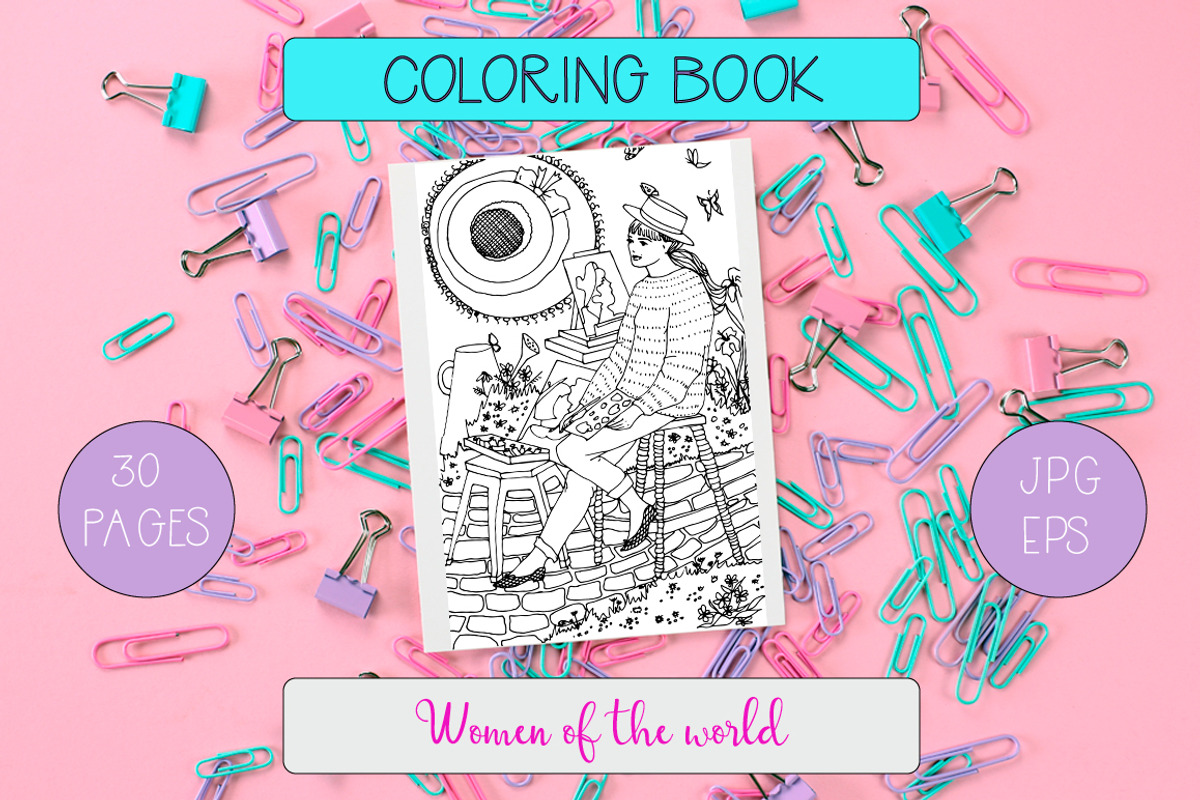 Women of the world Coloring Book, an Illustration by ivanushka-art (Photo 1 of 6)