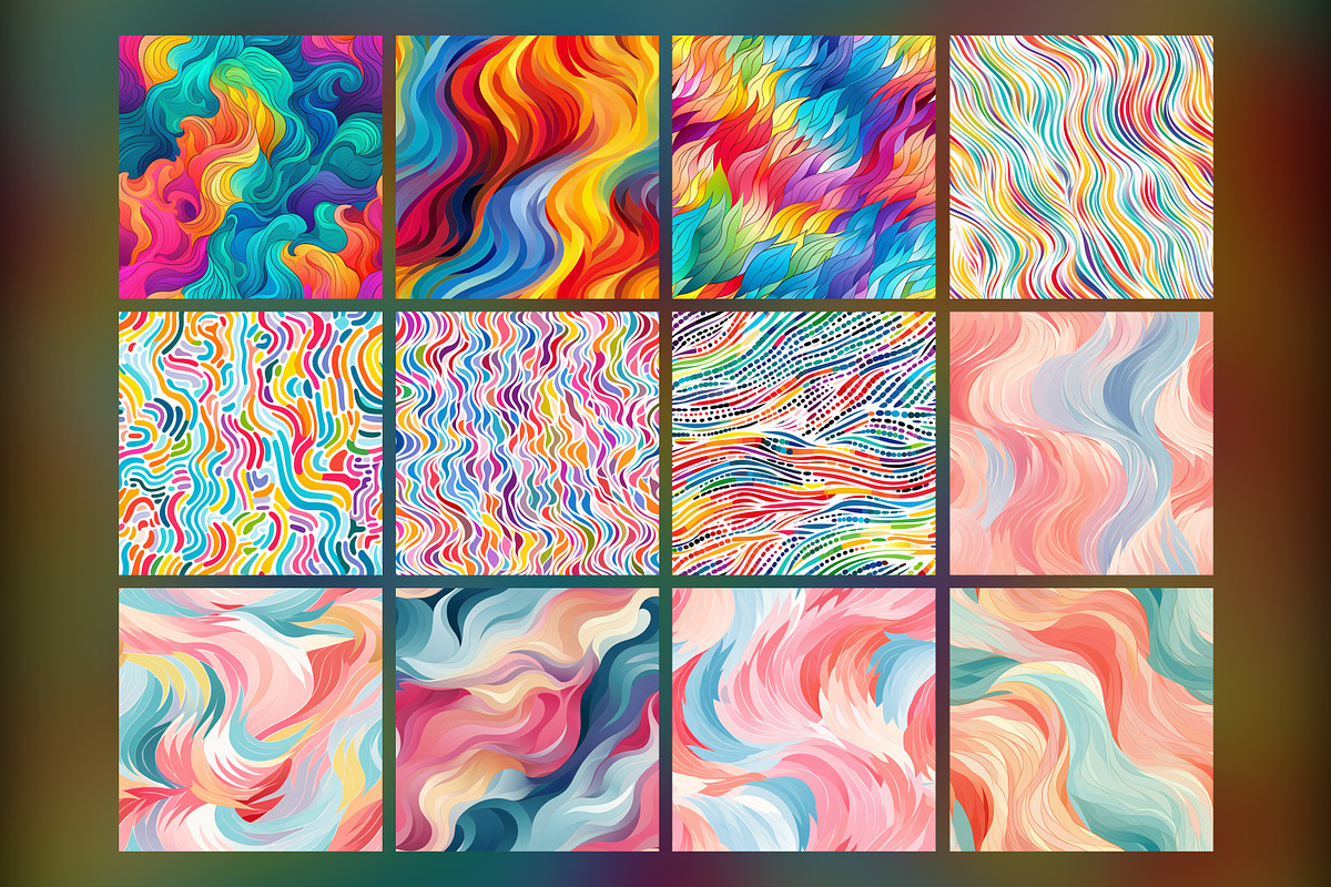 Abstract Wavy Lines Pattern, a Pattern Graphic by Forhadx5 (Photo 4 of 6)