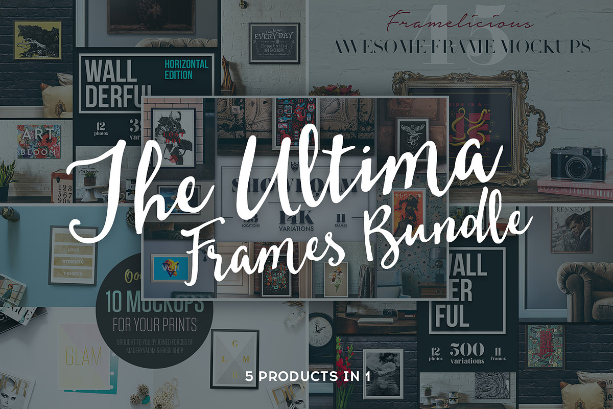 The Ultima Frames Bundle - 5 in 1, a Product Mockup by Madebyvadim (Photo 1 of 5)
