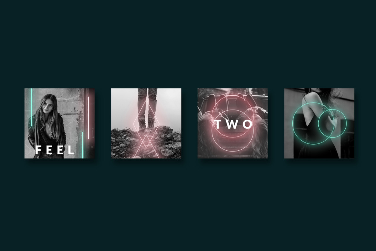 Instagram post templates - Neon 90s, a Social Media Template by CreativeFolks (Photo 3 of 8)