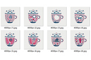 8 pink folk flower in cup print, a Decorative Illustration by ARTOZEN DIGITAL (Thumbnail 10 of 10)