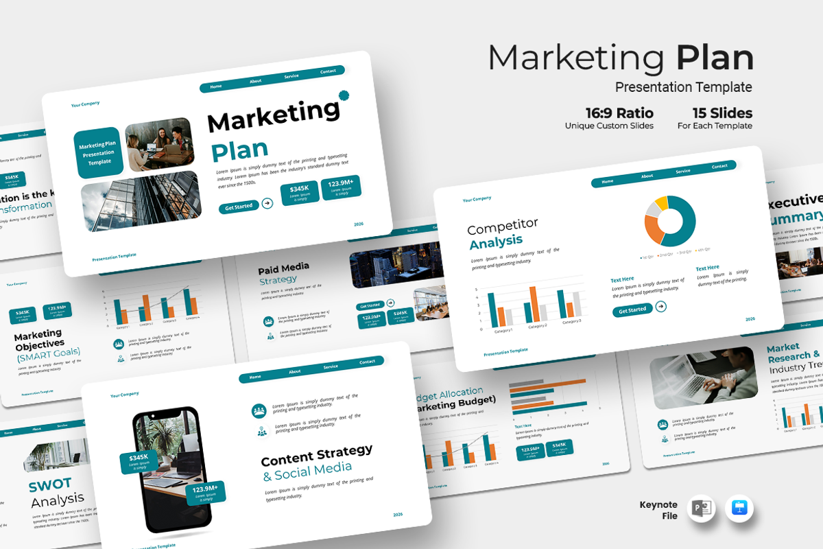Marketing Plan - Keynote Template, a Presentation Template by Iqsiart Studio (Photo 1 of 3)
