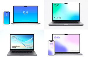 Laptop Macbook Screen Mockup Bundle, a Mac Mockup by graphypix