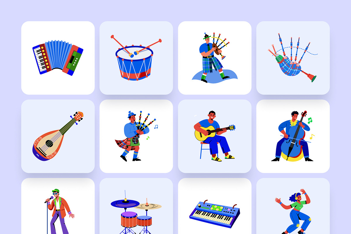 Music Vector Illustration Set, an Object Illustration by Creative Stall (Photo 7 of 8)