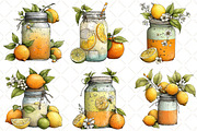 Watercolor Summer Lemon Jar Clipart, an Illustration by Black Bird Studio (Thumbnail 4 of 5)