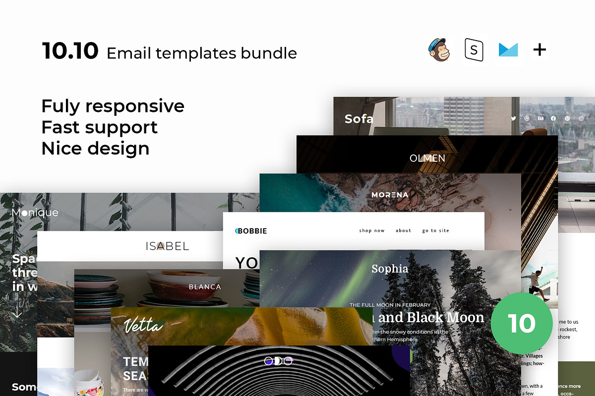 10 Email templates bundle X, an Email Template by ThemesCode
