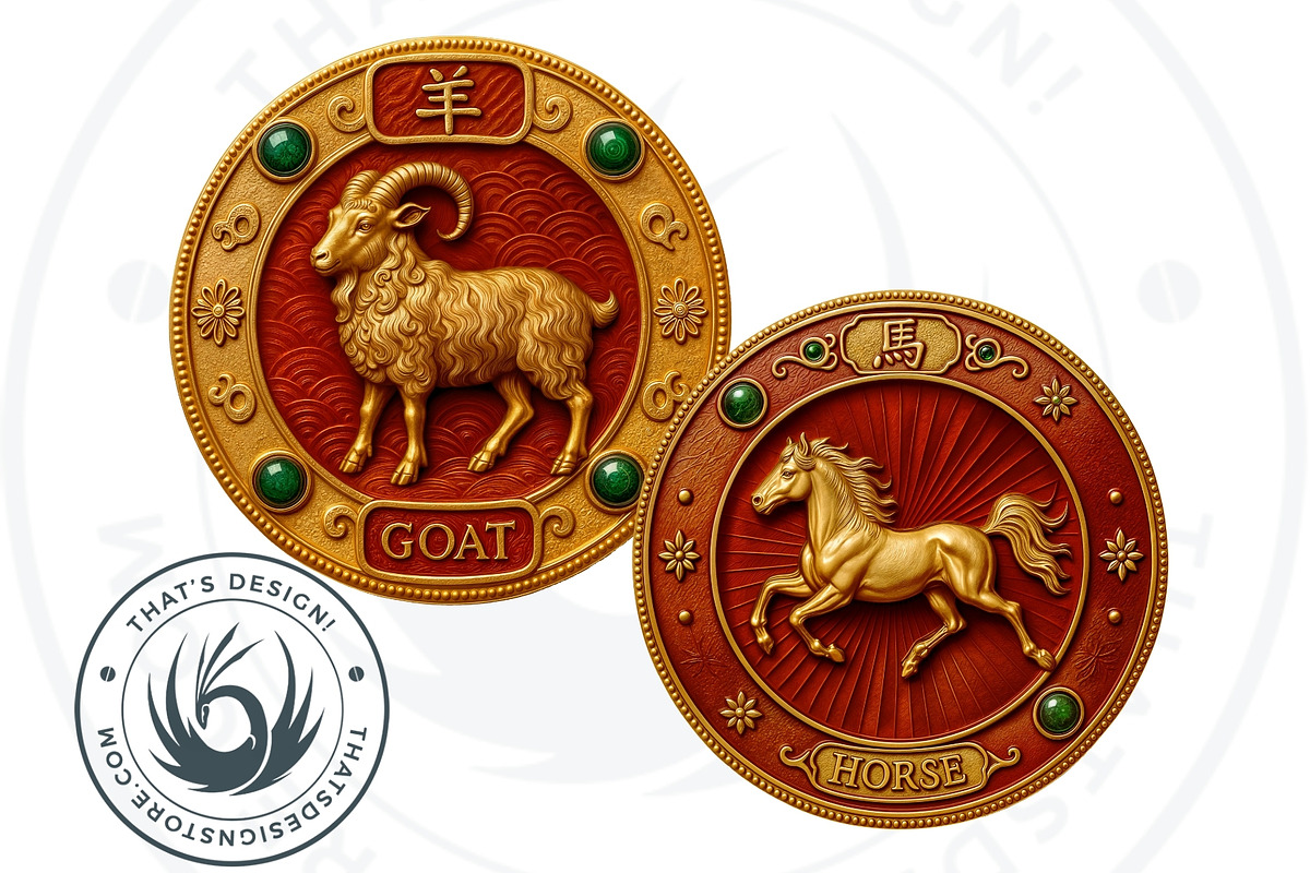 Chinese zodiac Clipart set V2, a Decorative Illustration by ThatsDesignArt (Photo 9 of 10)