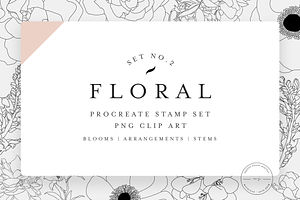 20 Floral Stamps For Procreate Vol2