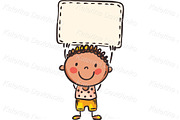 Happy childrens holding blank signs, a Person Illustration by Bubert Art (Thumbnail 9 of 10)