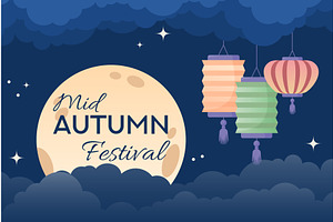 Mid Autumn Festival Banner Design, an Illustration by JeanBet