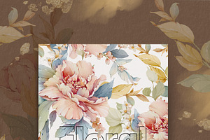 Watercolor Flowers Pink Bloom Set