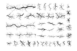 Earth cracks black ink vector set, an Illustration by Onyx
