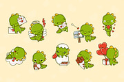 Dino, Set of Animals in Love, an Animal Illustration by ArtVarStudio (Thumbnail 2 of 3)