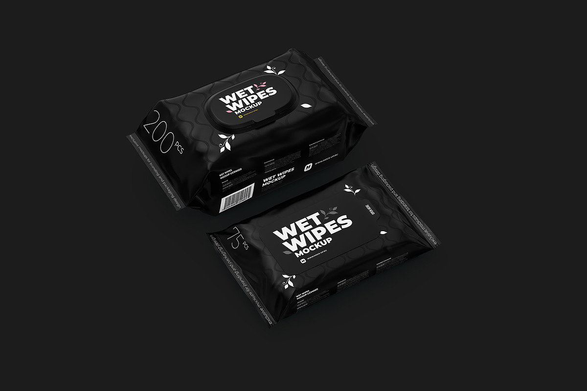 Wet Wipes Mockup, large and small, a Packaging Mockup by easymock (Photo 9 of 10)