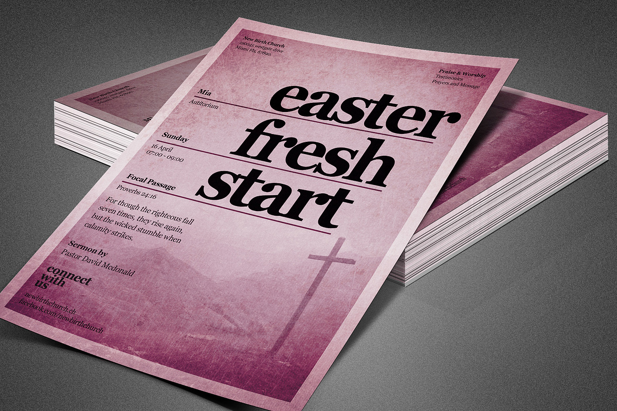 Easter Fresh Start Church Flyer, a Flyer Template by loswl (Photo 7 of 7)