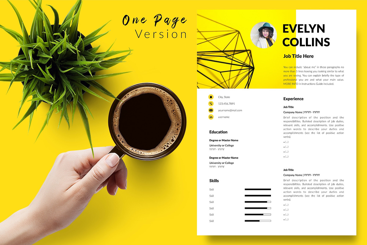 Modern Resume Bundle / CV - Evelyn, a Resume Template by Templates Design Co. (Photo 2 of 17)