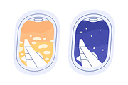 Views outside plane windows set, a Transportation Illustration by Good Studio (Thumbnail 2 of 3)