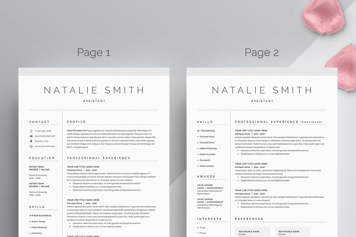 Word Resume & Cover Letter Template, a Resume Template by DemeDesign (Photo 2 of 7)
