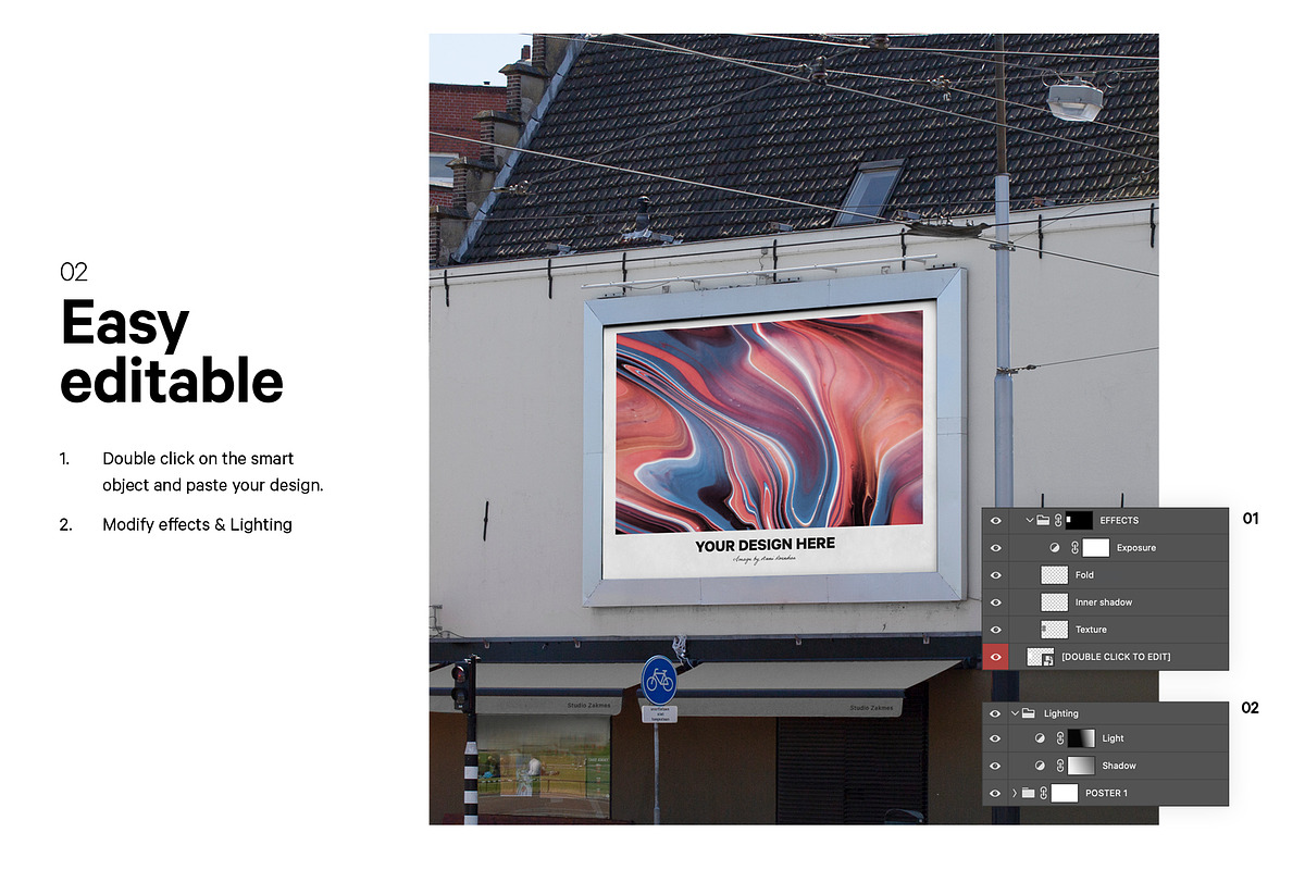 Urban City Billboard Mockup, an Advertising Mockup by HAZARD MOCKUPS