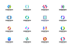 Set of Modern Coding logo designs, a Branding & Logo Template by Lucky Creative