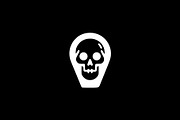 Skull Location Pin Vector, a Seasonal Illustration by Vectorium Studio (Thumbnail 2 of 4)