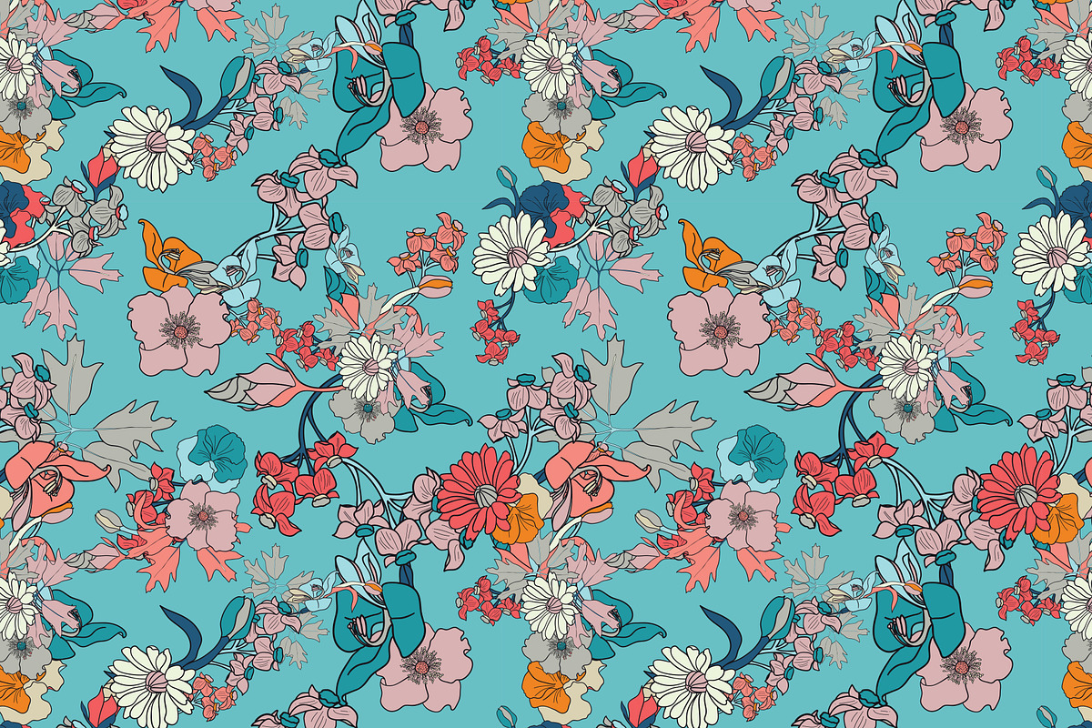 Blue Vector Pattern Pack, a Pattern Graphic by Ania Illustration (Photo 8 of 9)