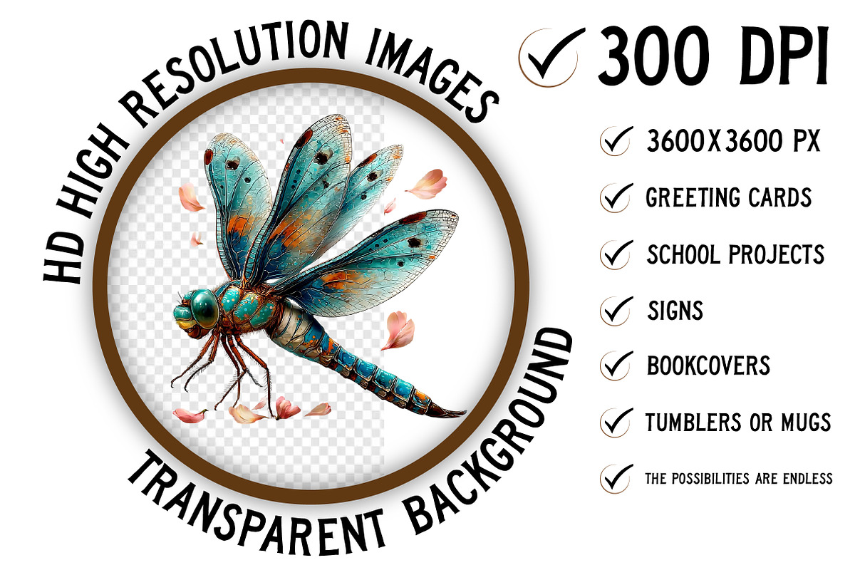 Whimsical Spring Dragonfly Clipart, an Illustration by Craft Nest (Photo 3 of 10)