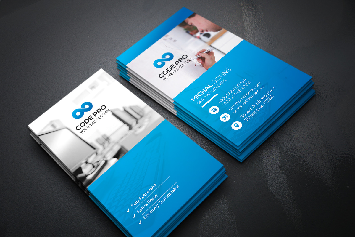 2 in 1 Business Cards, a Business Card Template by Genereux Art (Photo 4 of 8)