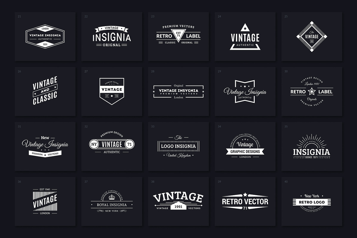 200 Vintage Logos, a Branding & Logo Template by Amito Vectors (Photo 3 of 11)