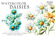 Watercolor Daisies Flowers Clipart, an Object Illustration by Evgeniia (Thumbnail 8 of 8)