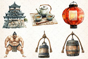 Japanese Culture Clipart Set, an Illustration by DreamCafeArt (Thumbnail 3 of 5)