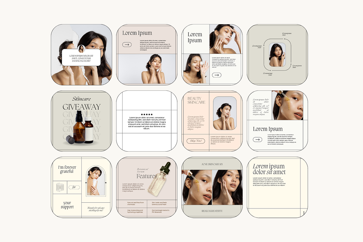 Skincare Instagram Post Templates, a Social Media Template by marmaries (Photo 4 of 6)