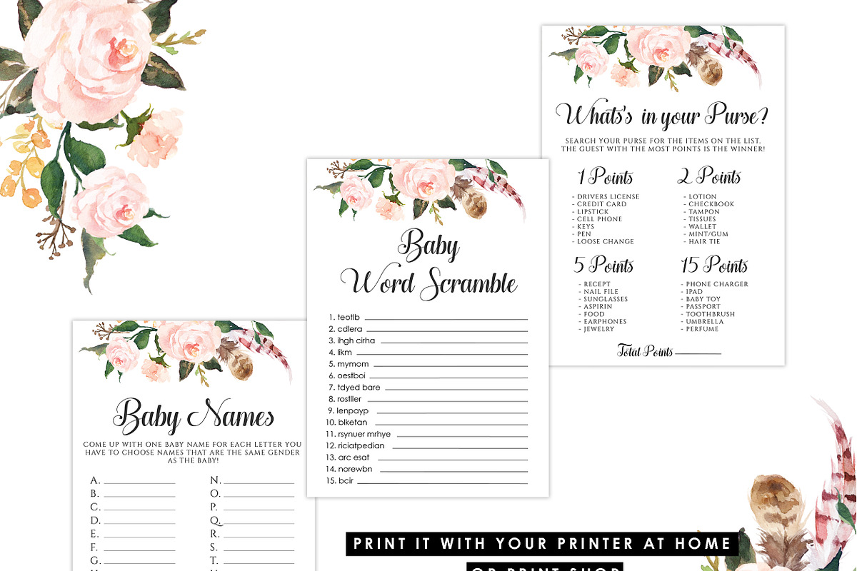 Baby Shower Games, Set Of 12, a Graphic by Wow Designs (Photo 4 of 5)