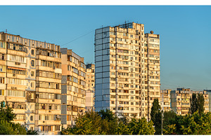 Sovietera residential buildings in troieschyna a large neighborhood of kiev, an Architecture Photo by Leonid Andronov