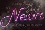 Script Neon 3D Lettering, a Graphic by TVartworks (Thumbnail 6 of 25)