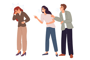 Couple taunting woman. Group, a Person Illustration by Vectorbuum