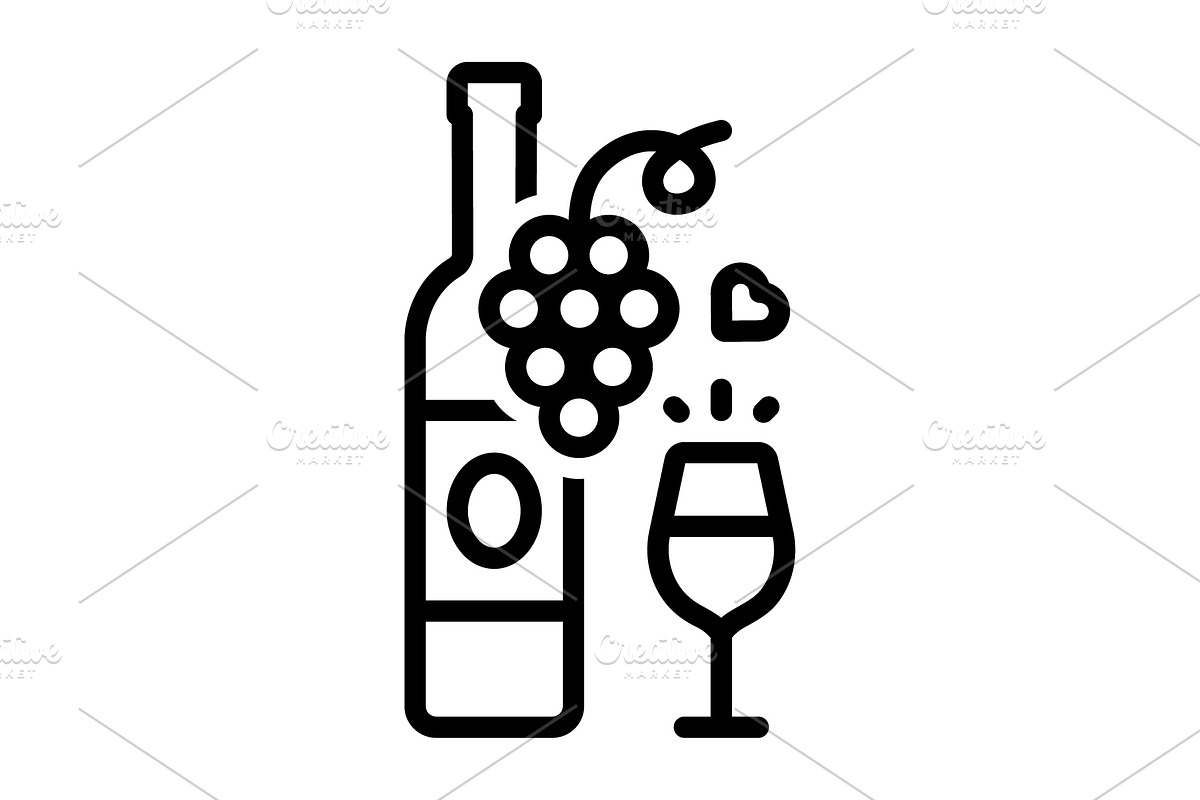Wine drink black icon, an Outline Icon by Creative priyanka