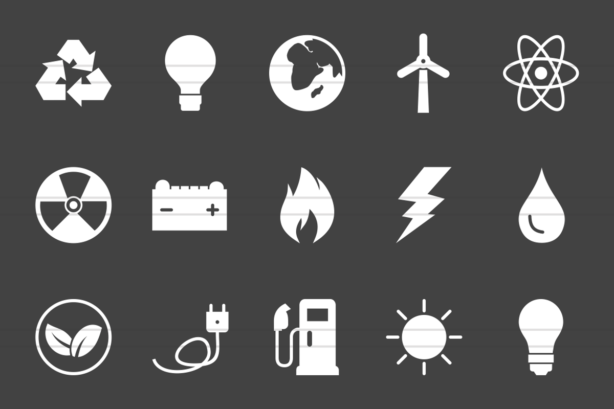 50 Energy Glyph Inverted Icons preview 2