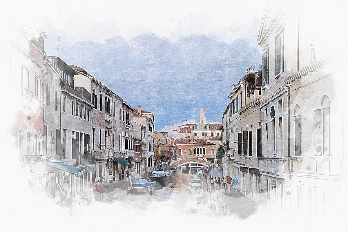 Canvas Watercolor Paint Art Effect, an Action Add-On by MRI STUDIO (Photo 10 of 16)