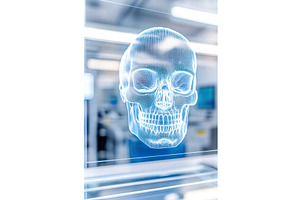 Digital Skull Scan in Modern, an Illustration by Lermont51