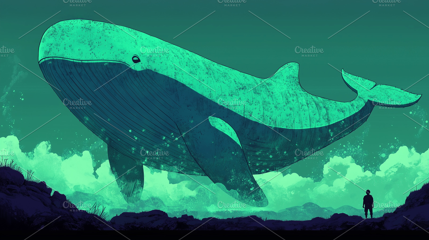 A super old sperm whale,, a Nature Photo by Imaginarium