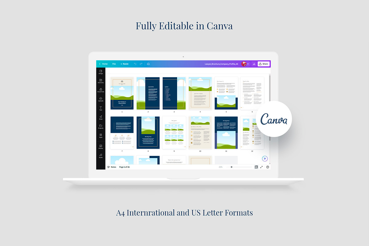 Lawyer Business Brochure Canva, a Brochure Template by artbart (Photo 5 of 5)