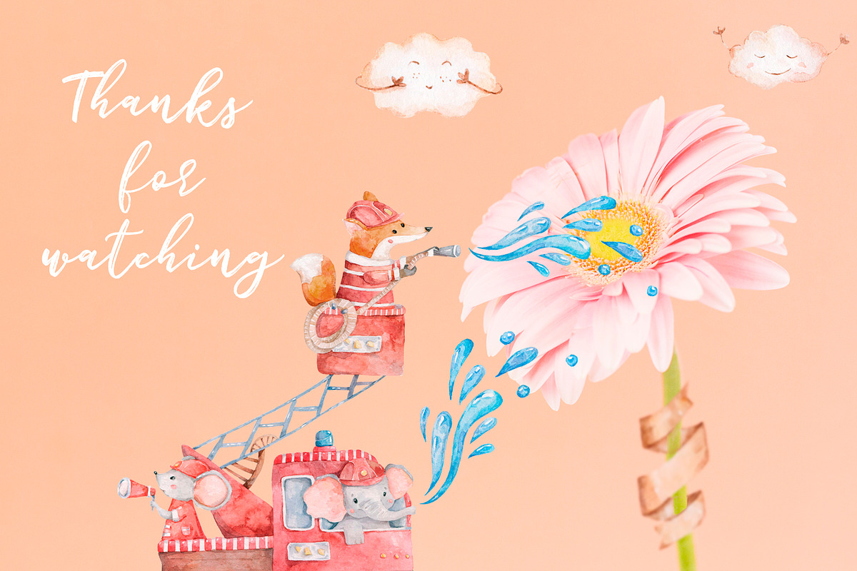 Little Heroes Cute watercolor animal, an Animal Illustration by Ann Art Houze (Photo 9 of 9)